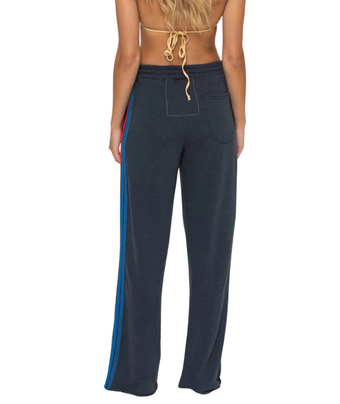 Aviator Nation Women 5 Stripe Wide Leg Sweatpants Womens Casual Bottoms Aviator Nation