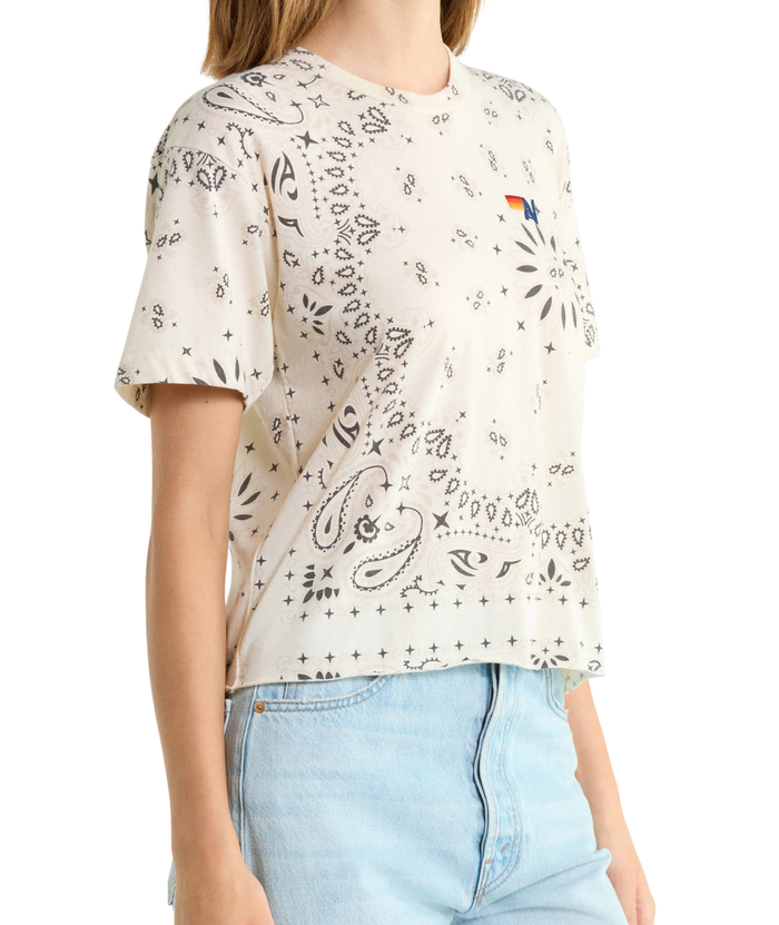 Aviator Nation Women Bandana Boyfriend Tee Womens Casual Tops Aviator Nation
