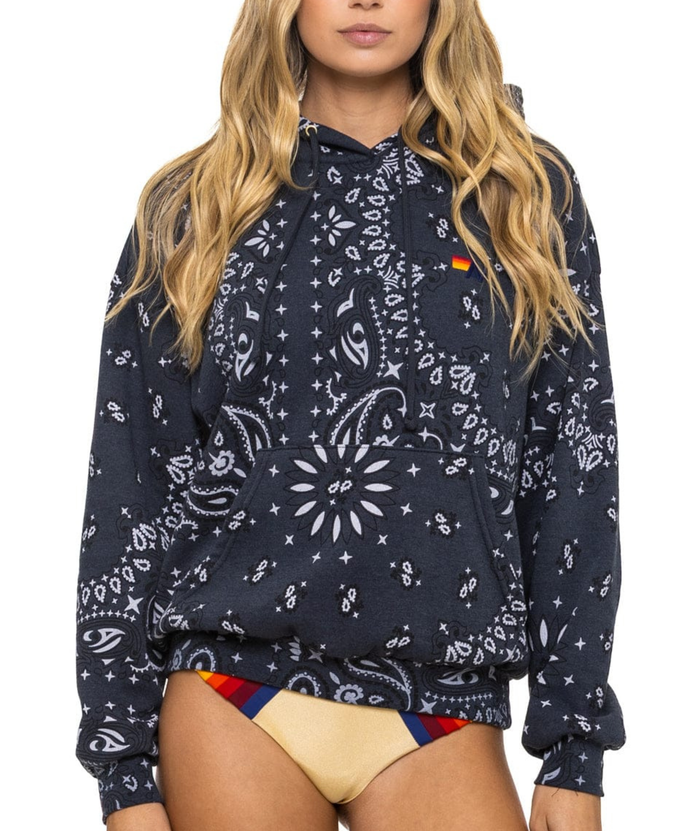 Aviator Nation Women Bandana Relaxed Pullover Hoodie Womens Casual Tops Aviator Nation