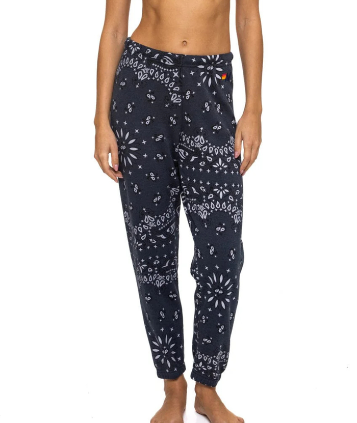 Aviator Nation Women Bandana Sweatpants Womens Casual Bottoms Aviator Nation Charcoal Juniors/Women XS