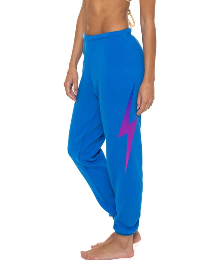 Aviator Nation Women Bolt Fade Sweatpants Womens Casual Bottoms Aviator Nation Ocean/Pink Purple Juniors/Women XS
