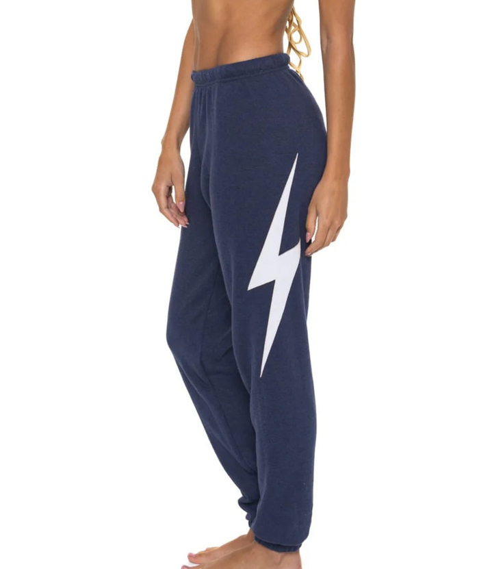 Aviator Nation Women Bolt Stitch Sweatpants Womens Casual Bottoms Aviator Nation Navy Juniors/Women XS