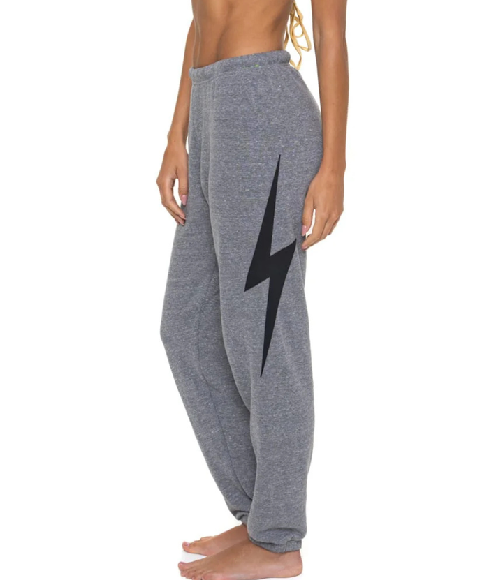 Aviator Nation Women Bolt Stitch Sweatpants Womens Casual Bottoms Aviator Nation Heather Grey Juniors/Women XS