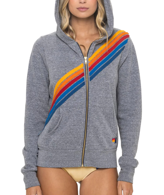 Aviator Nation Women Disco Zip Hoodie Womens Casual Tops Aviator Nation Heather Grey Juniors/Women XS