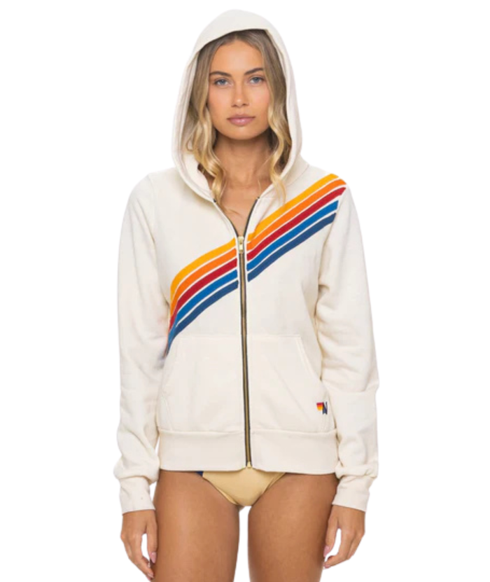 Aviator Nation Women Disco Zip Hoodie Womens Casual Tops Aviator Nation Vintage White Juniors/Women XS