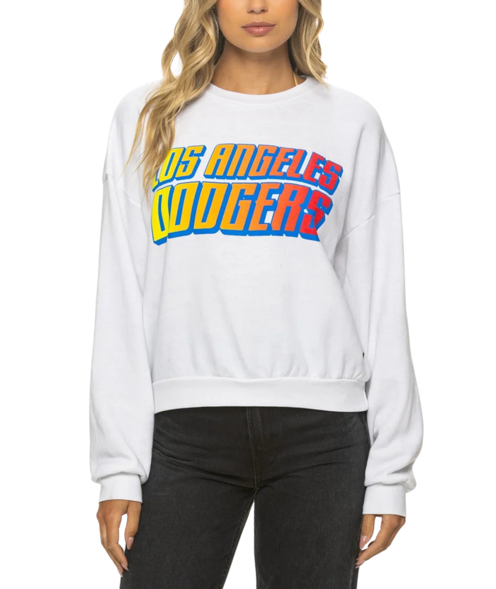 Aviator Nation Women LA Dodgers 2026 Relaxed Crew Sweatshirt Womens Casual Tops Aviator Nation