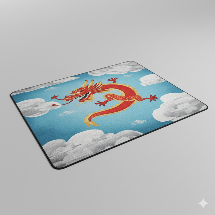 Azure Heaven Dragon Area Rug
