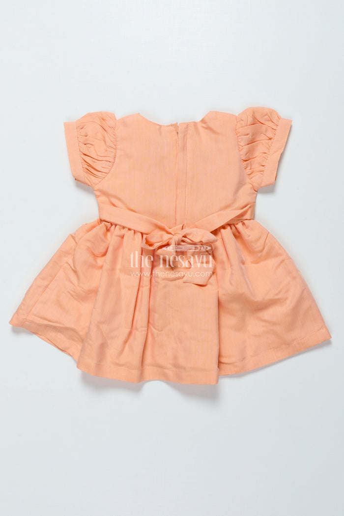 The Nesavu Baby Cotton Frocks Baby Cotton Frock with Cartoon Embroidery for Playdates and Casual Outings Nesavu Nesavu baby cotton frock Peppa Pig embroidery perfect playdates everyday wear