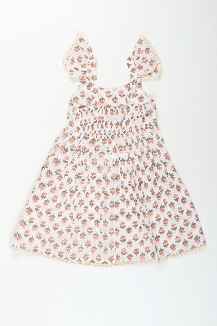 The Nesavu Baby girl cotton frock with ethnic prints for everyday styling Nesavu Nesavu baby girl digital printed cotton frock  sleeveless ethnic outfit daily festive moments