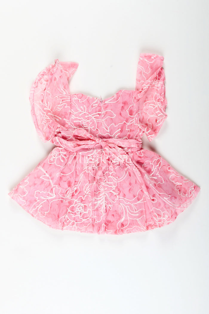 The Nesavu Baby Cotton Frocks Baby girl digital print frock with embroidery for party wear Nesavu Nesavu baby girl digital print frock embroidery festive party wear