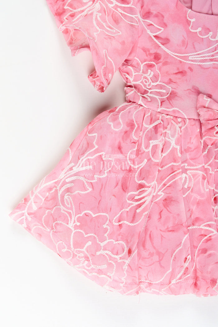 The Nesavu Baby Cotton Frocks Baby girl digital print frock with embroidery for party wear Nesavu Nesavu baby girl digital print frock embroidery festive party wear