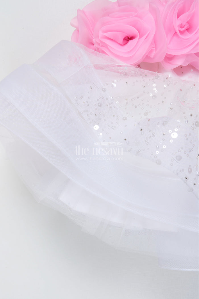 The Nesavu Baby Fancy Frock Baby Girl Dress for Birthday Party and Photoshoot Nesavu Nesavu baby girl birthday dress stone embellishment photoshoots parties