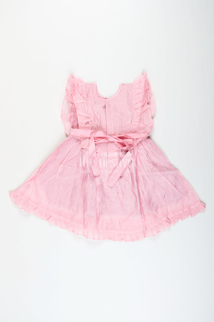 The Nesavu Girls Cotton Frock Baby Girl Embroidered Cotton Frock for Birthdays and Festive Photoshoots Nesavu Nesavu baby girl embroidered cotton frock birthdays poojas traditional photo moments