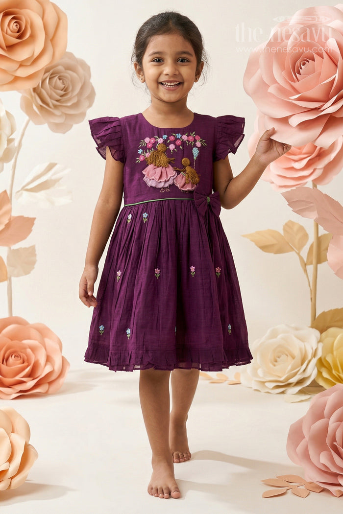 Baby Girl Embroidered Frock for Pujas and Cultural Celebrations
