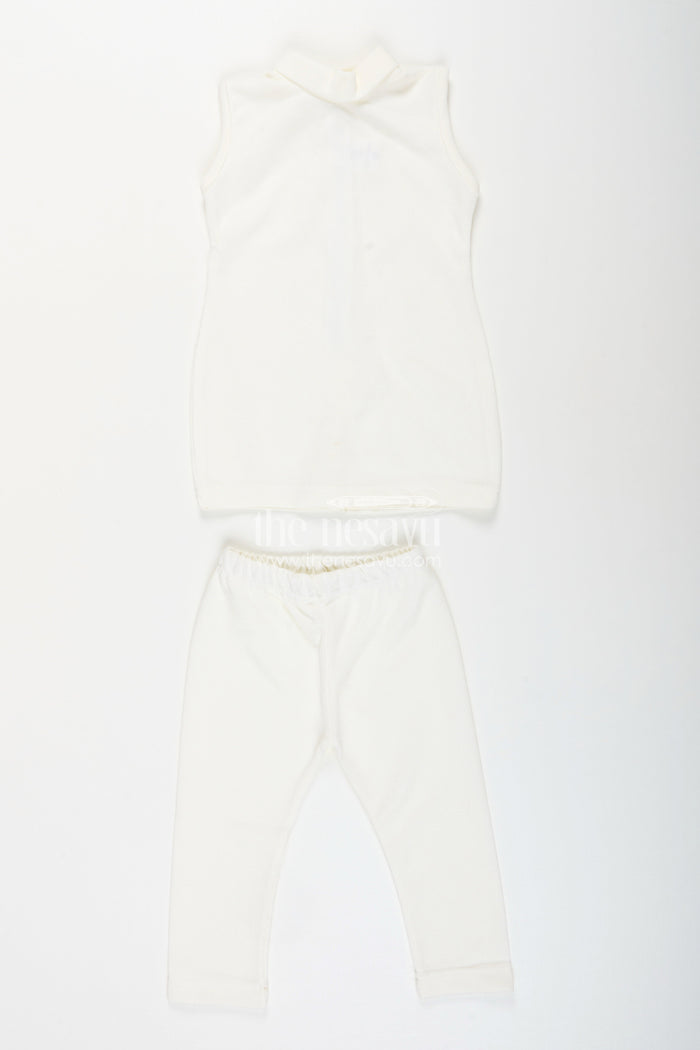The Nesavu Girls Casual Set Baby girl embroidered top and legging set for festive occasions Nesavu Nesavu baby girl embroidered top legging set  perfect festive gatherings celebrations