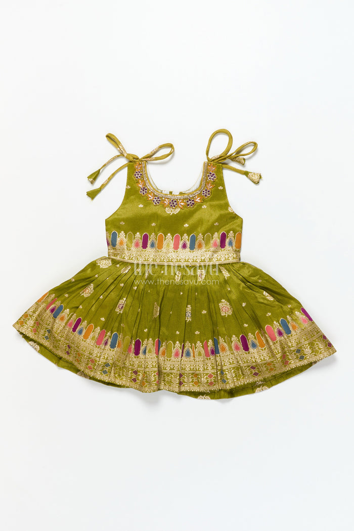 The Nesavu Tie-up Frock Baby Girl Ethnic Frock for Weddings and Festive Occasions Nesavu Nesavu baby girl ethnic frock weddings traditional festive celebrations