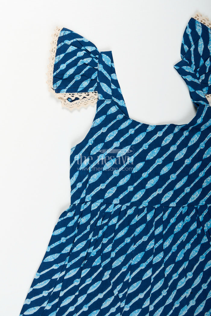 The Nesavu Baby girl frock for daily wear and summer playtime Nesavu Nesavu baby girl cotton frock traditional block print  comfy outfit summer play outings