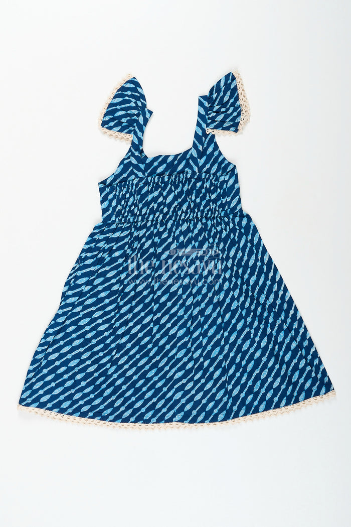 The Nesavu Baby girl frock for daily wear and summer playtime Nesavu Nesavu baby girl cotton frock traditional block print  comfy outfit summer play outings