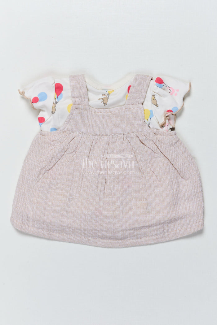 The Nesavu Baby Frocks Baby Girl Frock with Balloon Print for Playtime and Day Outings Nesavu Nesavu baby girl cotton frock balloon print  perfect playdates casual outings