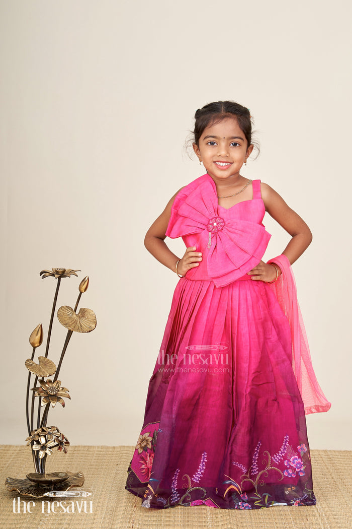The Nesavu Girls Lehenga Choli Baby Girl Lehenga Choli for Birthday Parties and Family Weddings Nesavu Nesavu baby girl lehenga choli silk blend festive print birthdays weddings