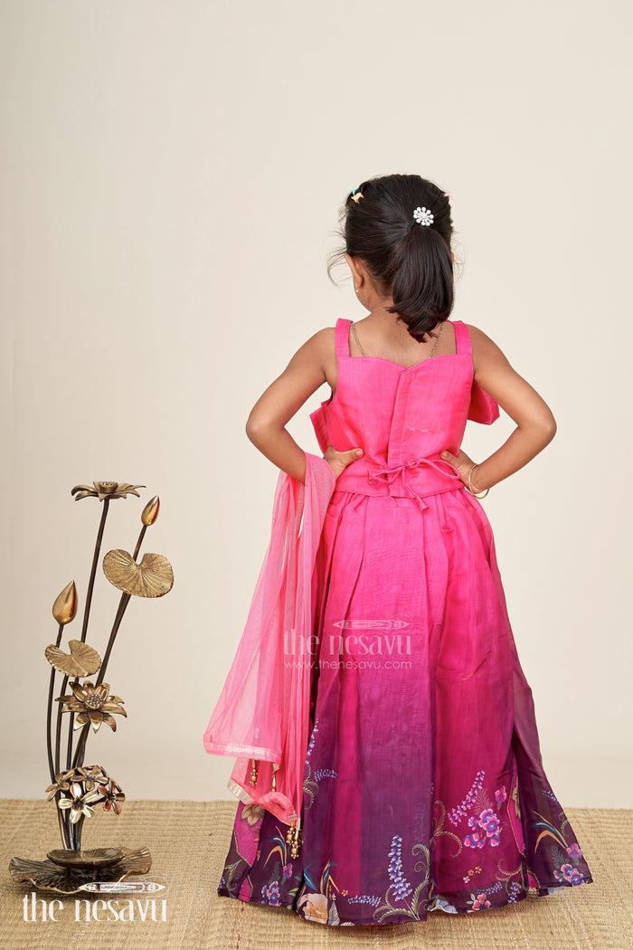 The Nesavu Girls Lehenga Choli Baby Girl Lehenga Choli for Birthday Parties and Family Weddings Nesavu Nesavu baby girl lehenga choli silk blend festive print birthdays weddings
