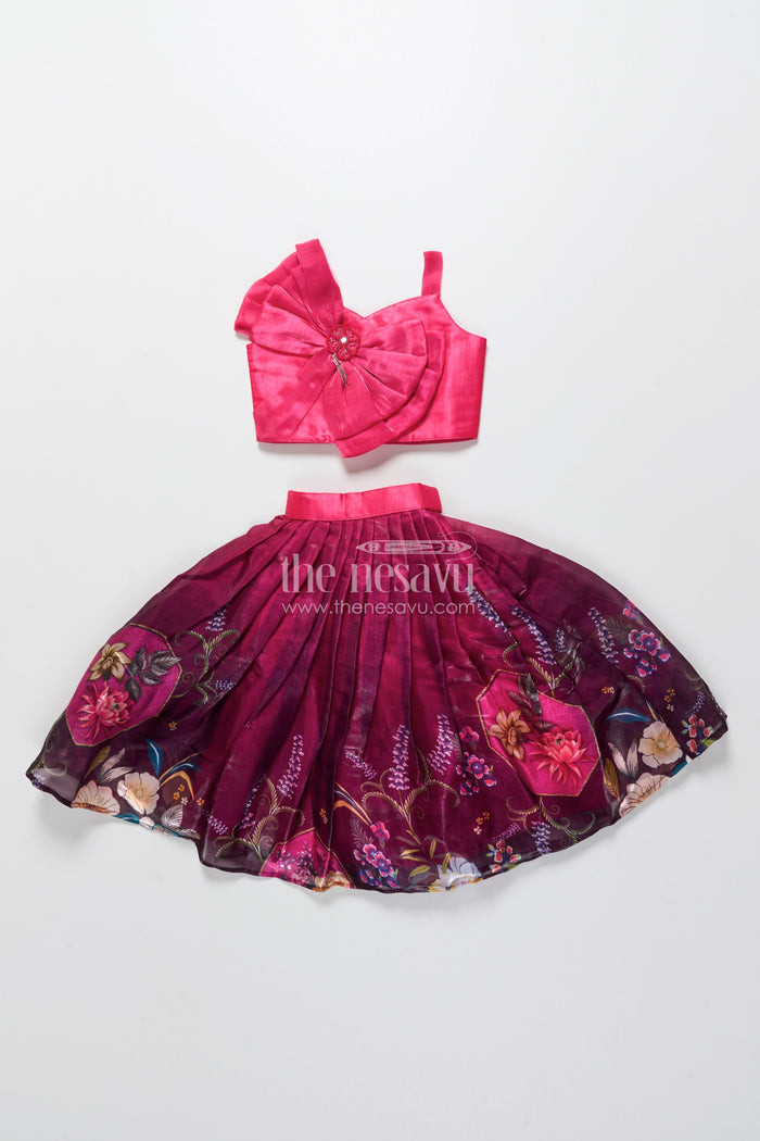 The Nesavu Girls Lehenga Choli Baby Girl Lehenga Choli for Birthday Parties and Family Weddings Nesavu Nesavu baby girl lehenga choli silk blend festive print birthdays weddings