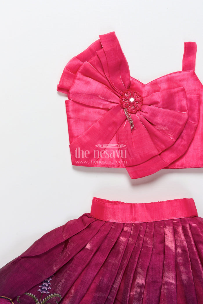 The Nesavu Girls Lehenga Choli Baby Girl Lehenga Choli for Birthday Parties and Family Weddings Nesavu Nesavu baby girl lehenga choli silk blend festive print birthdays weddings
