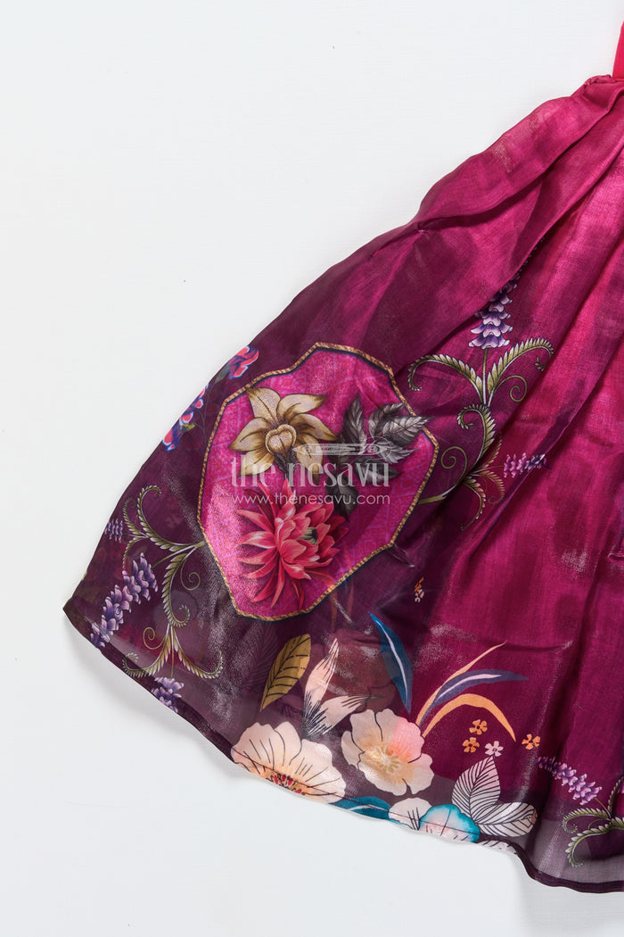 The Nesavu Girls Lehenga Choli Baby Girl Lehenga Choli for Birthday Parties and Family Weddings Nesavu Nesavu baby girl lehenga choli silk blend festive print birthdays weddings