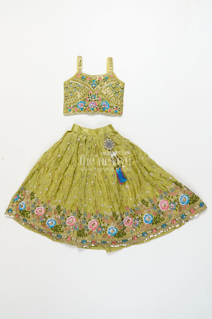 The Nesavu Girls Lehenga Choli Baby Girl Lehenga Choli for Traditional Events and Wedding Functions Nesavu Nesavu baby girl lehenga choli set silk weddings traditional festive occasions