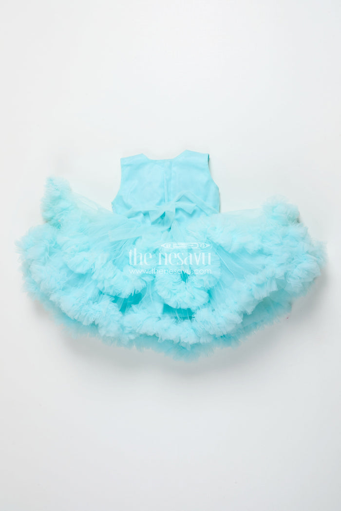 The Nesavu Girls Cotton Frock Baby Girl Party Frock for Birthdays and Celebrations Nesavu Nesavu baby girl party frock sequin yoke frill net birthday celebrations