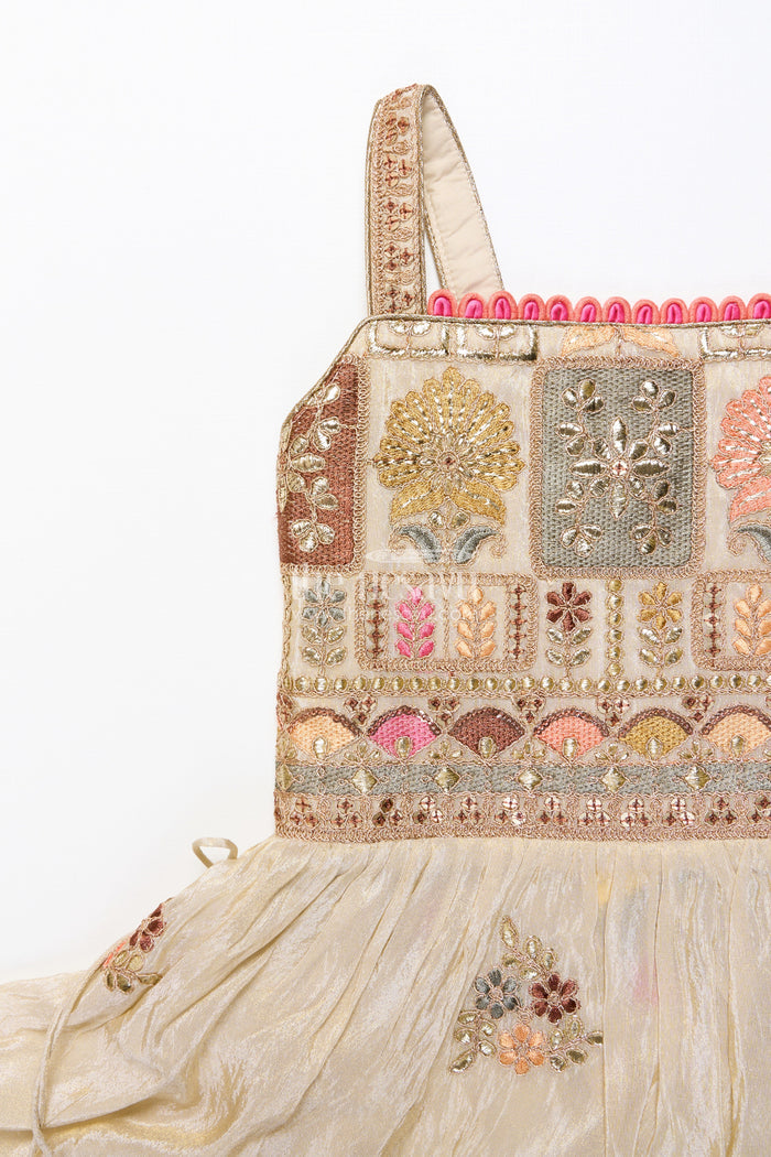 The Nesavu Girls Sharara / Plazo Set Baby Girl Plazo Set for Weddings and Traditional Occasions Nesavu Nesavu baby girl plazo set viscose silk embroidery  ideal weddings traditional ceremonies