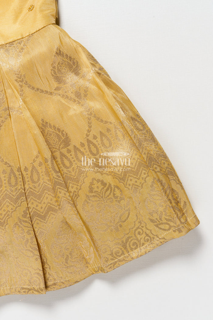 The Nesavu Silk Frock Baby Girl Silk Frock for Birthdays and Festive Occasions Nesavu Nesavu baby girl silk frock embroidery birthdays festive occasions