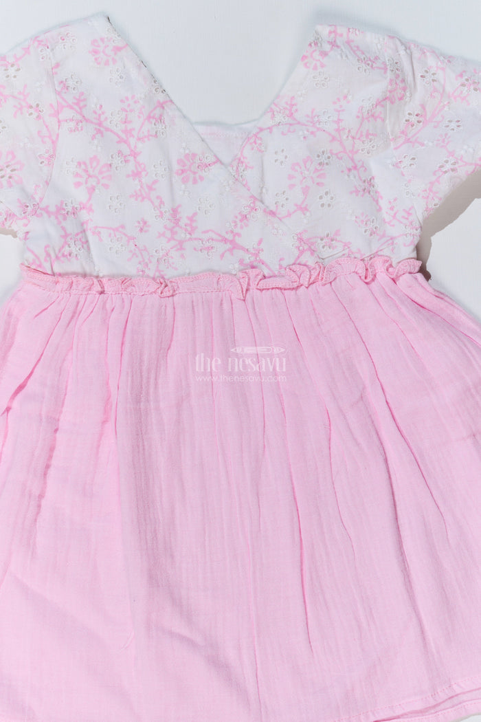 The Nesavu Baby Cotton Frocks Baby Girls Cinderella Frock with Embroidered Lace Bodice and Flowy Cotton Skirt for a Fairytale Look Nesavu Nesavu Baby Girls Cinderella Frock Lace Bodice Cotton Flared Skirt a Princess Look