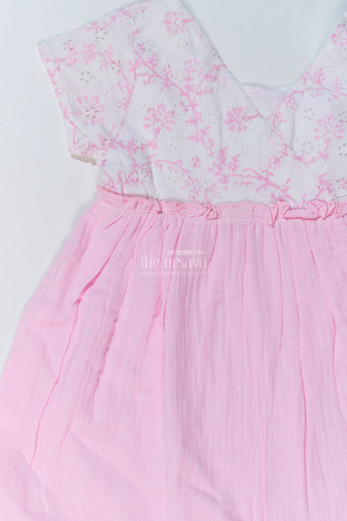 The Nesavu Baby Cotton Frocks Baby Girls Cinderella Frock with Embroidered Lace Bodice and Flowy Cotton Skirt for a Fairytale Look Nesavu Nesavu Baby Girls Cinderella Frock Lace Bodice Cotton Flared Skirt a Princess Look
