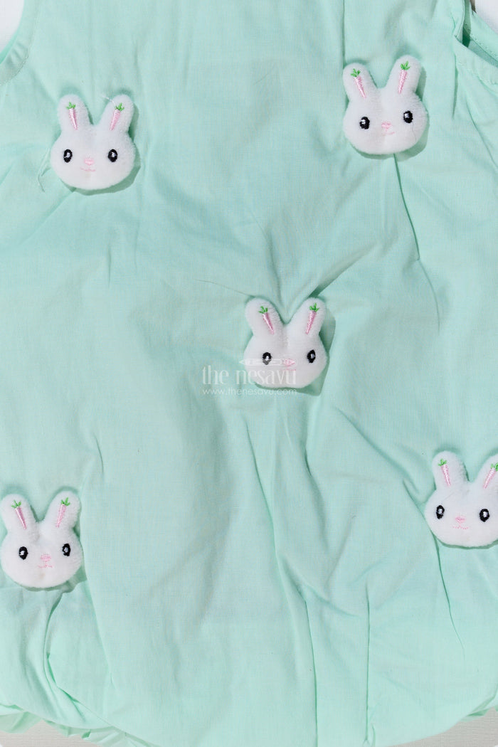 The Nesavu Baby Cotton Frocks Baby Girls Cotton Collection Frocks with Bunny Appliques and Soft Bubble Hem for Everyday Comfort Nesavu Baby Girls Cotton Collection Frocks Bunny Appliques Soft Bubble Hem | The Nesavu