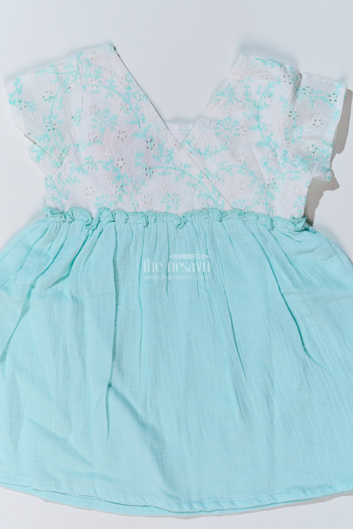 The Nesavu Baby Cotton Frocks Baby Girls Cut Frock with Embroidered Lace Bodice and Flowy Cotton Skirt for a Graceful Look Nesavu Baby Girls Cut Frock Embroidered Lace Bodice Cotton Skirt a Chic Look | The Nesavu