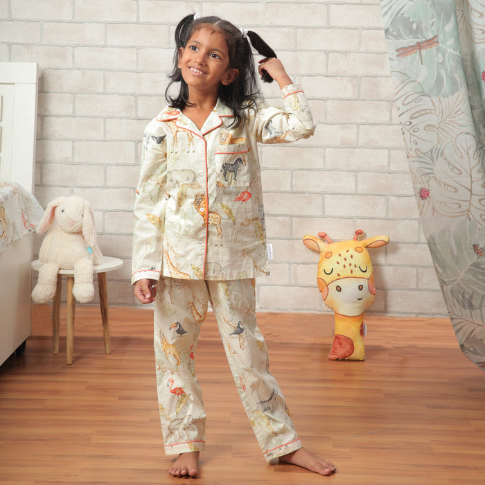 Baby It's A Wild World Night Suit (Cream) (1-11 Years)