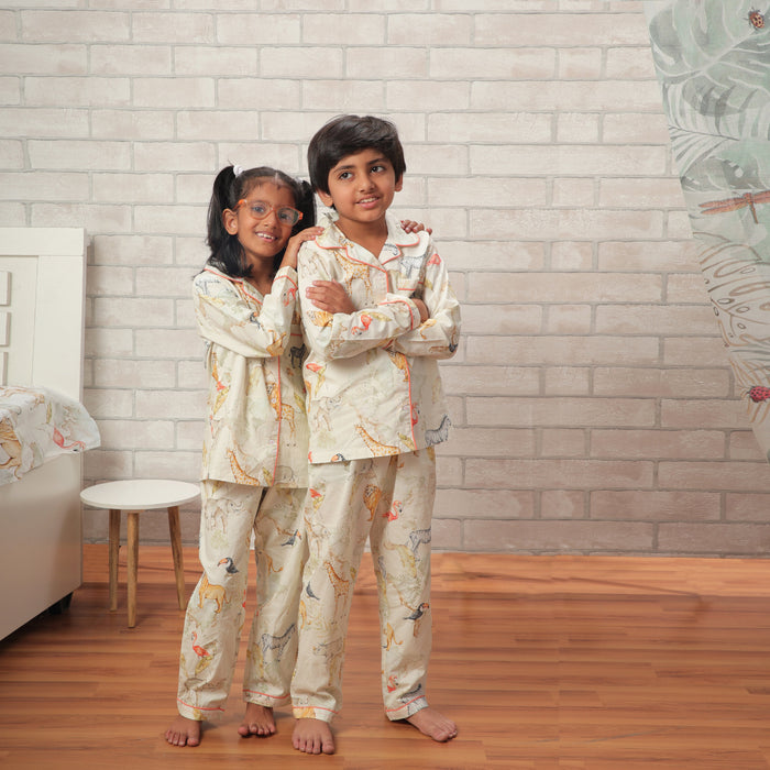 Baby It's A Wild World Night Suit (Cream) (1-11 Years)
