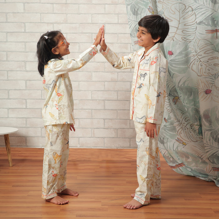 Baby It's A Wild World Night Suit (Cream) (1-11 Years)