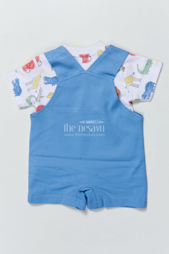 The Nesavu Baby Casual Sets Baby Romper with Animal Patch Embellishment for Fun Everyday Wear Nesavu Nesavu baby cotton romper animal patches print  perfect casual comfort everyday fun