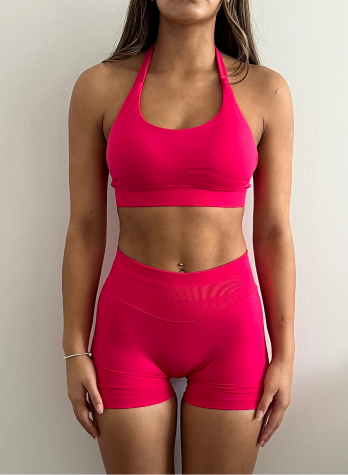 Backless Halter Bra - Bright Red