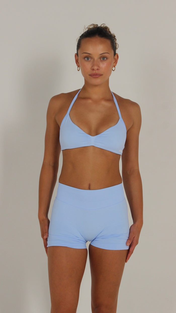 Backless Halter Bra - Light Blue
