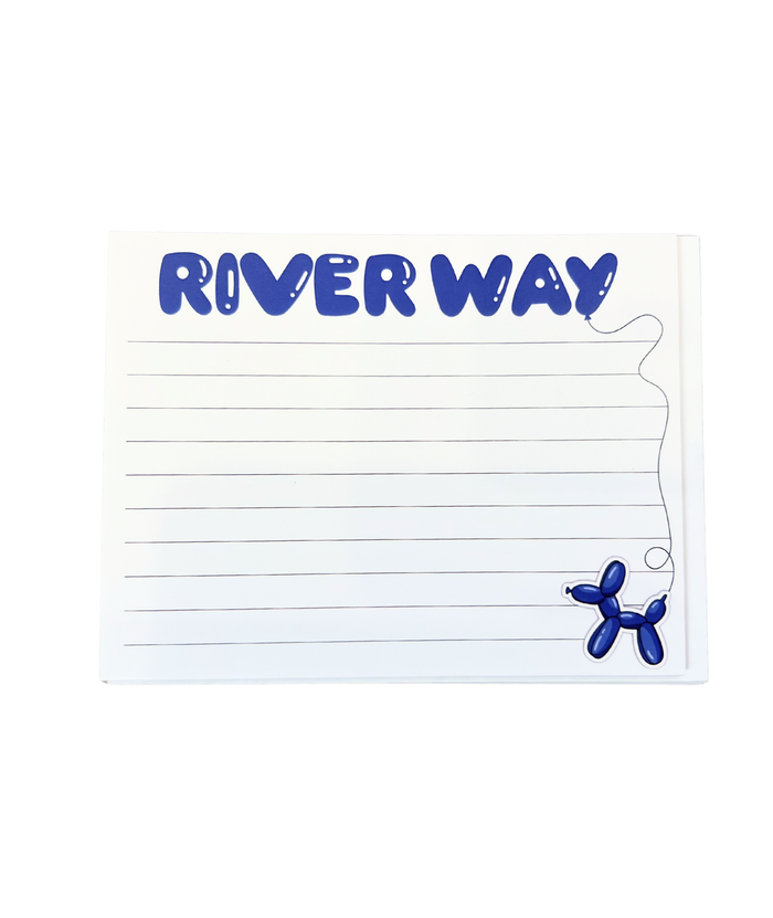 Balloon Doggie Camp Name Lined Notecards Pack of 8 Camp A Wink and a Nod Multi River Way