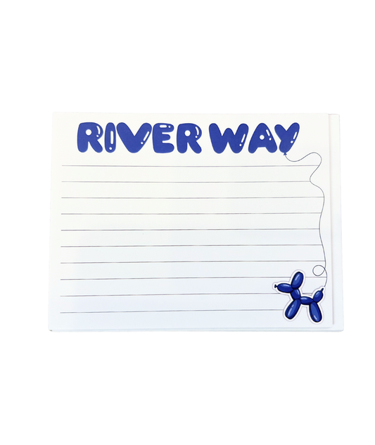 Balloon Doggie Camp Name Lined Notecards Pack of 8 Camp A Wink and a Nod Multi River Way