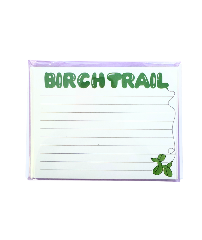Balloon Doggie Camp Name Lined Notecards Pack of 8 Camp A Wink and a Nod Multi Birch Trail