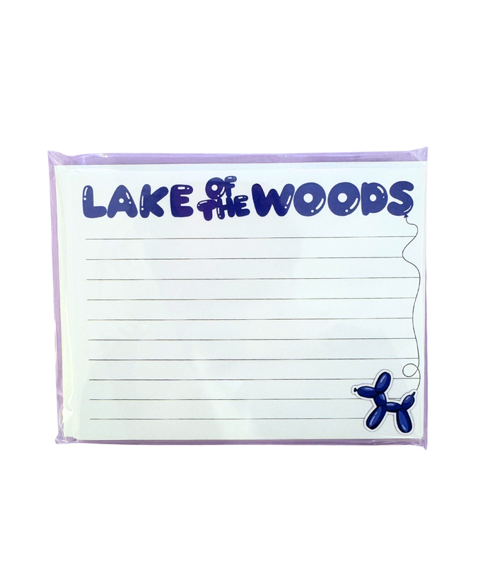 Balloon Doggie Camp Name Lined Notecards Pack of 8 Camp A Wink and a Nod Multi Lake of the Woods