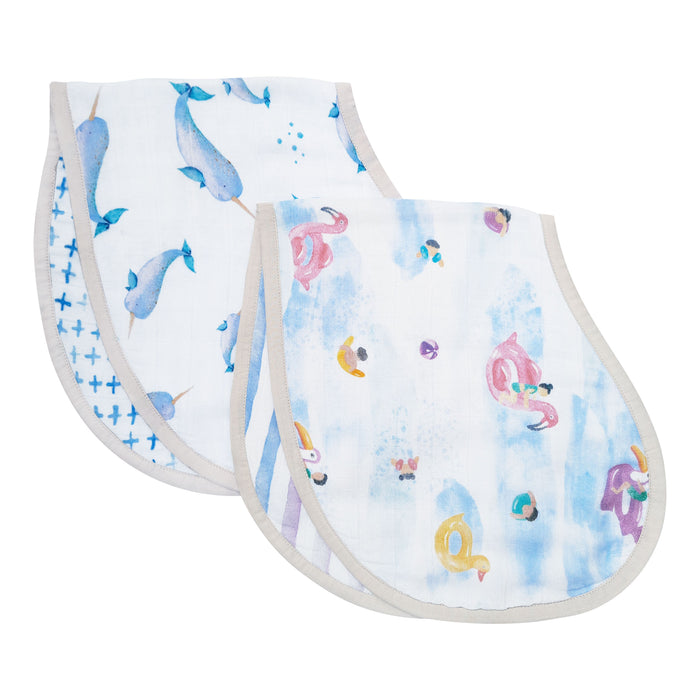 Bamboo Muslin Burp Cloth & Bib (Pack of 2) – Pool Floaties (All Ages)