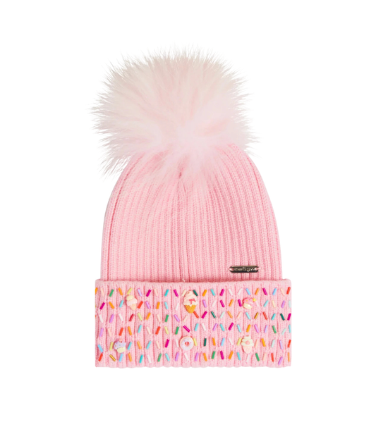 Bari Lynn Happy Sprinkles Winter Hat Distressed/seasonal accessories Bari Lynn Pink One Size Fits Most (Y/7-Y/14)