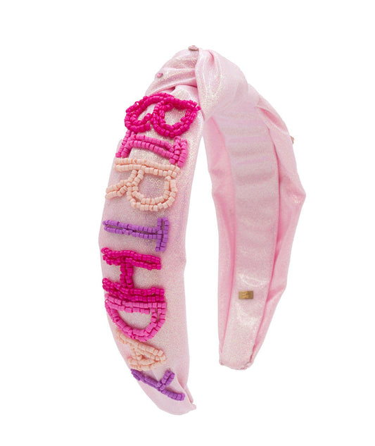 Bari Lynn Knot Headband Beaded Birthday Accessories Bari Lynn Pink