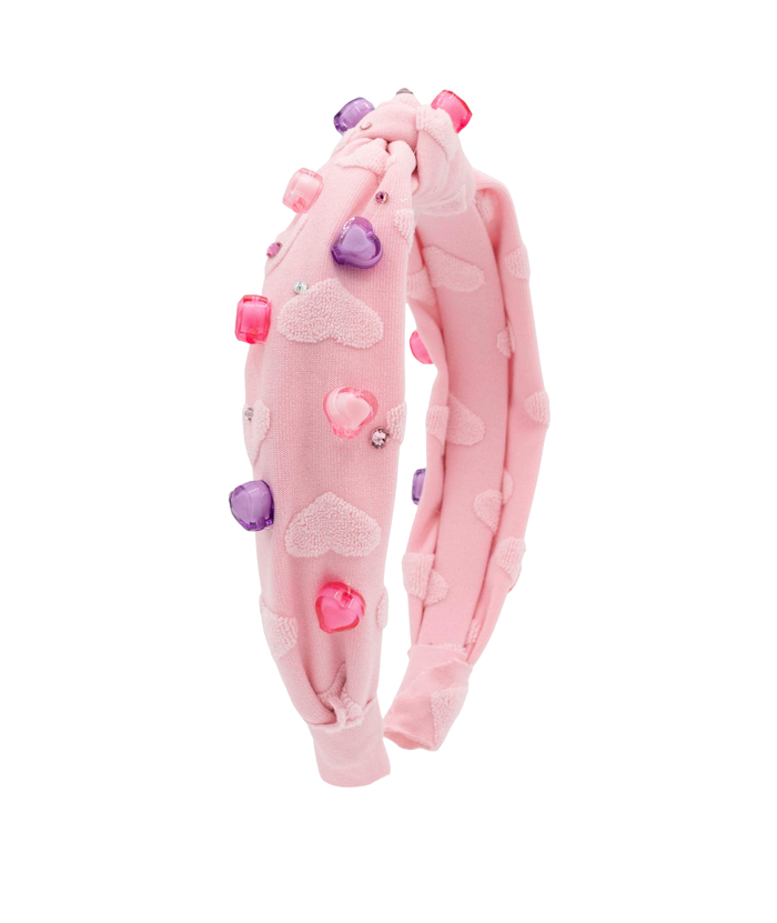 Bari Lynn Knot Headband Cotton Heart Charms Accessories Bari Lynn Light Pink